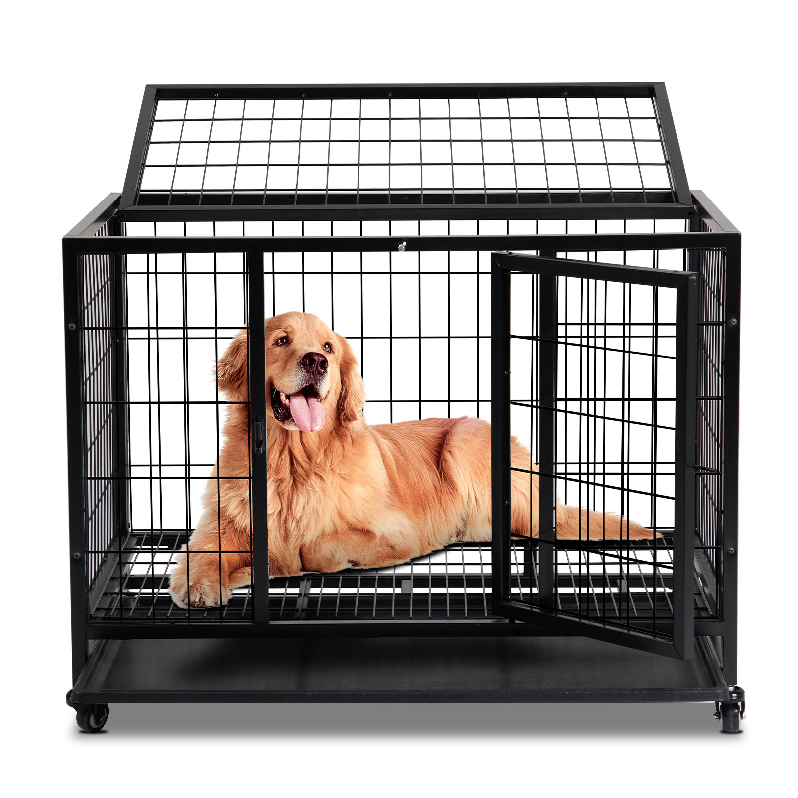 Plastic tray fashion for dog cage